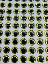 3D Lure Eye Self Stick Gold/black 3mm - 12mm