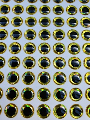 3D Lure Eye Self Stick Gold/black 3mm - 12mm