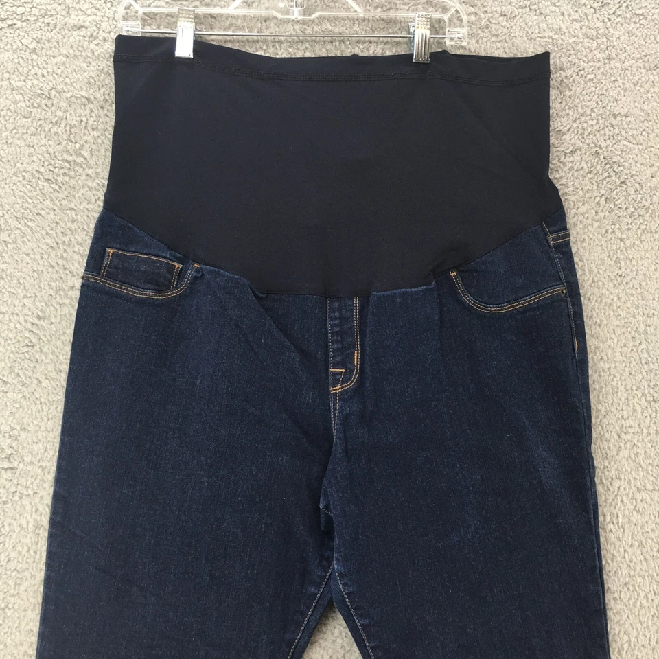Pantalones de mezclilla ajustados de maternidad Liz Lange para mujer XXL azul lavado oscuro tiro bajo Foto 2 de 4