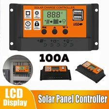 PWM Solar Charge Controller 12V 24V 100A Solar Panel Battery Regulator Inverter