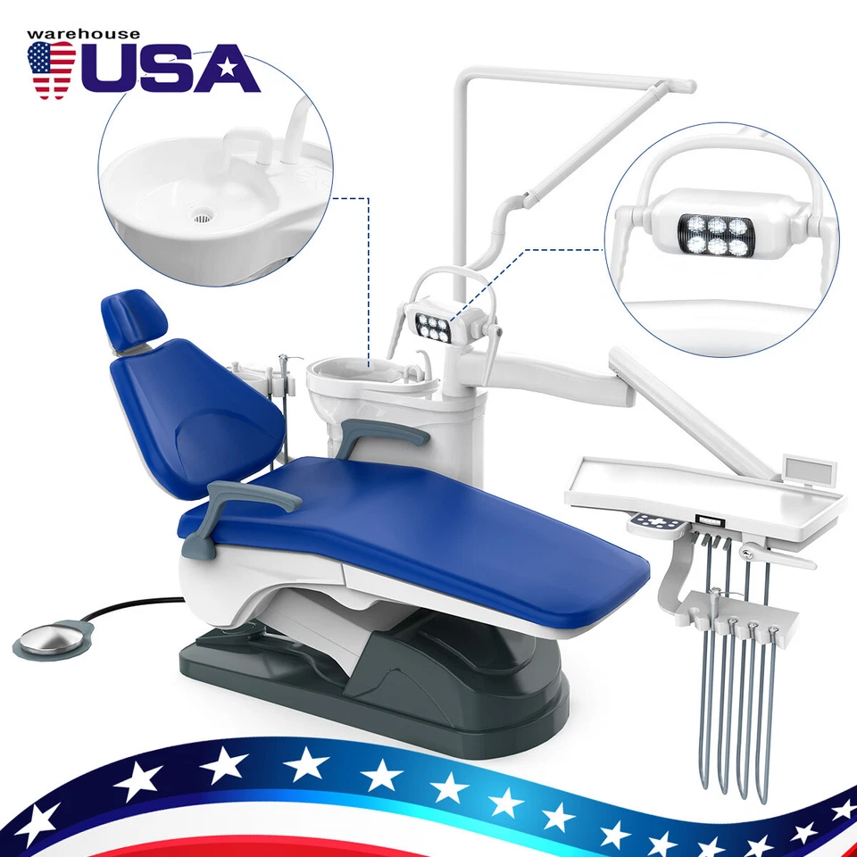 Dental Unit Chair P2 Computer Controlled DC Motor PU Leather +Dentist Stool FDA - Image 3 of 4