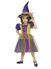 Child's Halloween Pumpkin Witch Costume Dress Hat Rubie's Small 4-6 Purple New