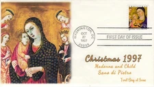 A0-3176-3, 1997, Madonna and Child, First Day Cover, Standard Postmark, Christma