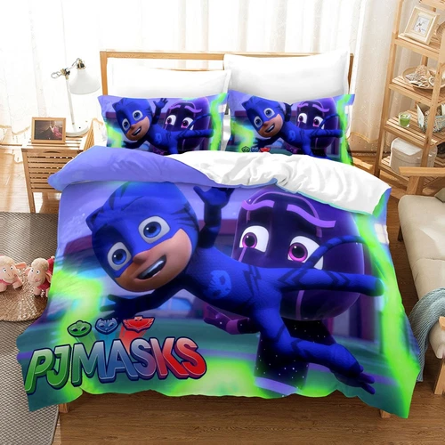 Set lenzuola copripiumino/piumino/doona 3D bambini PJ Masks + federe - singolo - Foto 4 di 23