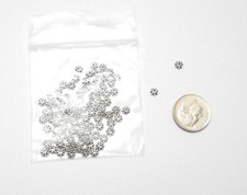 NEW 4 MM TIBET SILVER ROUND DAISY SPACER BEADS-NEW-PKG OF 200