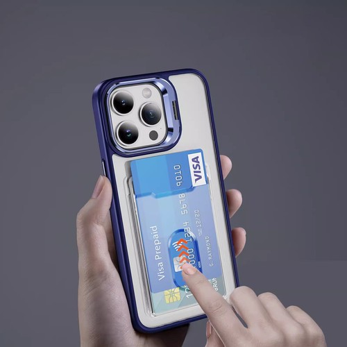 Card Phone Case For iPhone 16 15 14 Pro Max 13 11 12 XR Shockproof Lens Stand - 第 6/12 張圖片