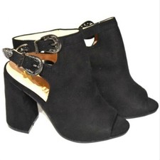 So Me Open Toe/back Block Heel Booties Buckle Sandal Women's Size 6.5