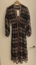 Zara Printed Kaftan With Embroidery Size S