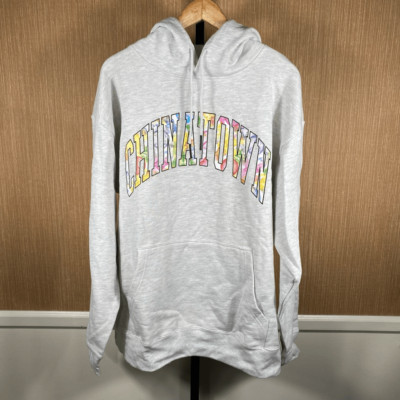 NWT Chinatown Market Mens Watercolor Arc Hoodie Ash Gray XL