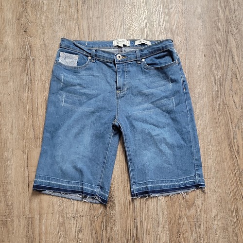 Jessica Simpson Cherish Bermuda Denim Jean Shorts ~ Sz 16 ~ Mid Rise ~ 9" Inseam