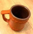 Frankoma Pottery C10 Prairie Plainsman Orange/Brown Coffee Mug Cup Discontinued