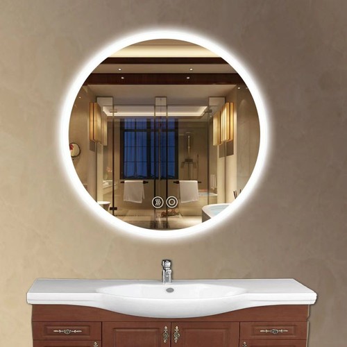 Round Oval Wall Mounted LED Bathroom Mirror with Lights Illuminated Demister Pad - Picture 51 of 81