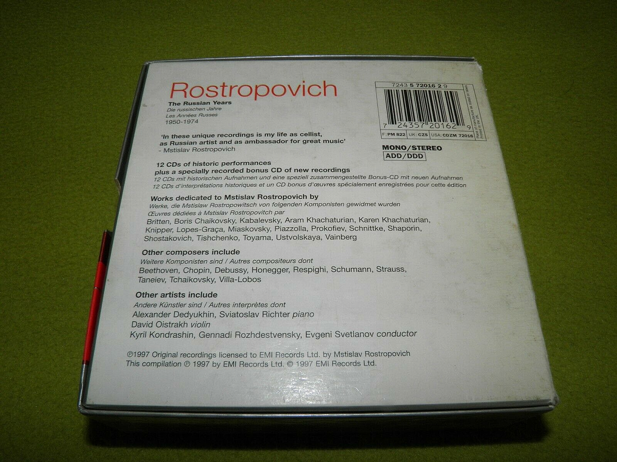 Rostropovich (Cello) - The Russian Years 1950-1974 UK EMI Classics