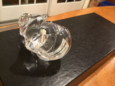 Baccarat Minimals Tiger in Clear Crystal with Gold Eyes Mint In