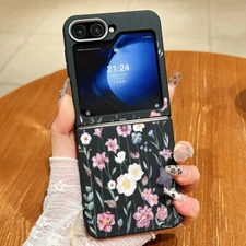 Magnetic Flower Phone Case For Samsung Galaxy Z Flip6 5 Flip4 3 Shockproof Cover