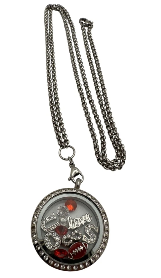 OSU Medallón Flotante Collar Acentos y Cadena Universidad Fútbol Equipo Espíritu Foto 3 de 4