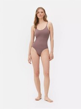 Seamless Scoop Neck Shapewear Bodysuit Color Mocha Size M 8/10