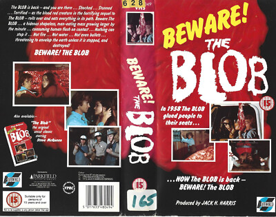 BEWARE! THE BLOB BY LARRY HAGMAN RARE VHS!!!!!