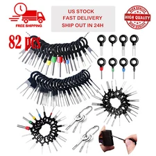 82Pc Pin Ejector Wire Kit Extractor Connector Terminal Removal Tool For Car