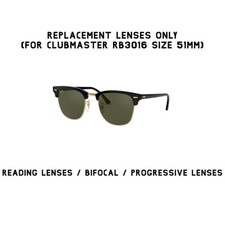 Ray-Ban Clubmaster RB3016 51 Replacement Lens Reading Glass/Bifocal/Progressive
