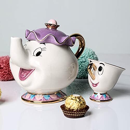 Cartoon New Beauty And The Beast Teapot Mug Mrs Potts Chip Tea Pot Cup One Se... - Picture 5 of 11