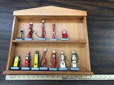 danbury mint vintage gas pump collection with wood display