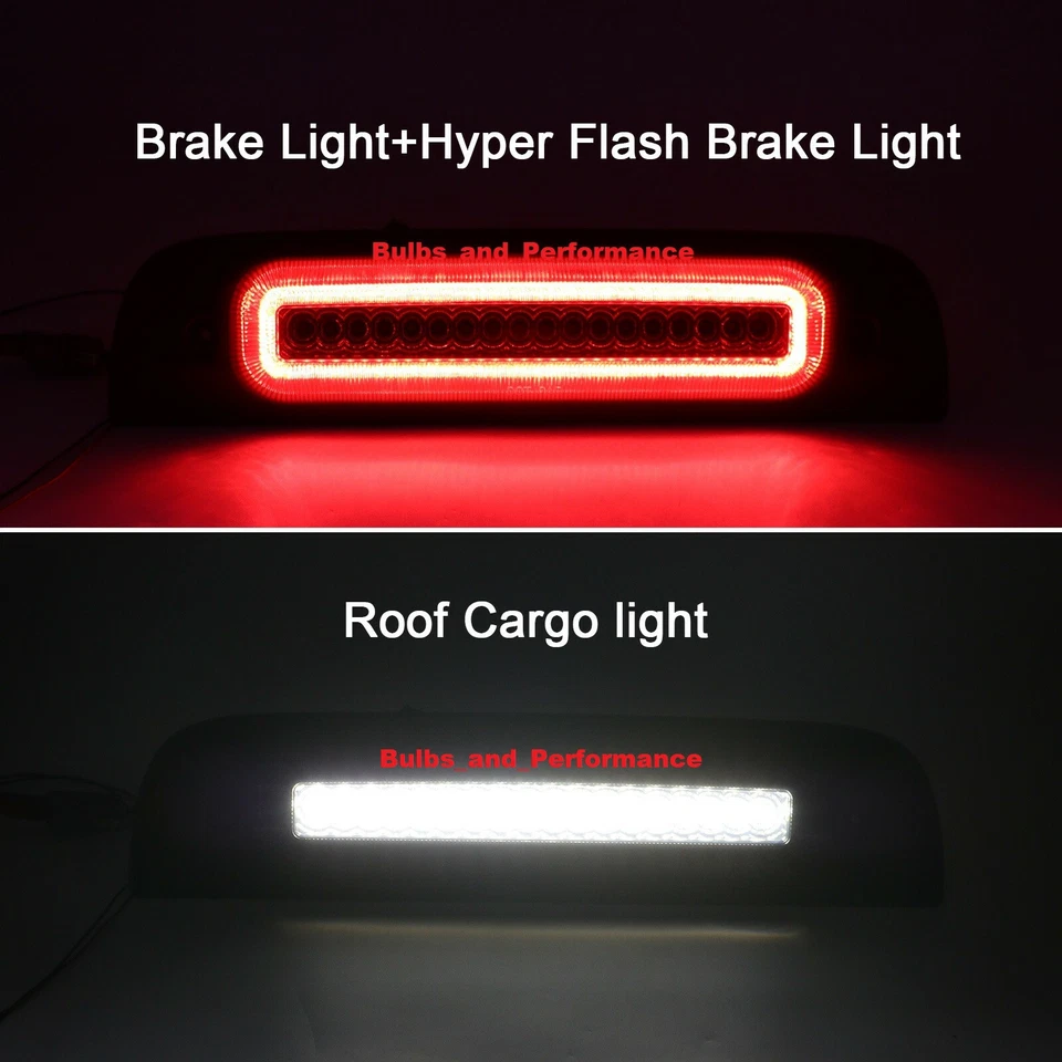 LÁMPARA DE LUZ DE FRENO LED LENTE AHUMADA TERCERA con FLASH RÁPIDO para CHEVY SILVERADO SIERRA Foto 2 de 4