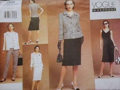 2526 MUSTER ''VOGUE 5 CREATIONS KLEID HOSE ROCK TOP JACKE 40 BIS 44