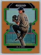 A.J. Izzi 2022 Panini Prizm Draft Picks Neon Orange SN #/50 #PDP126