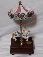 Carousel Music Box- See Video! w/ Rotating Umbrella/Horse Up&Down Expensive!