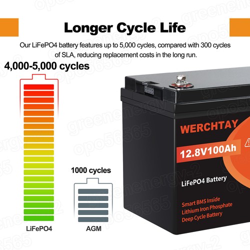 12V 100Ah 200AH 300Ah LiFePO4 Lithium Battery BMS Solar RV Marine Camping Power - Picture 3 of 23