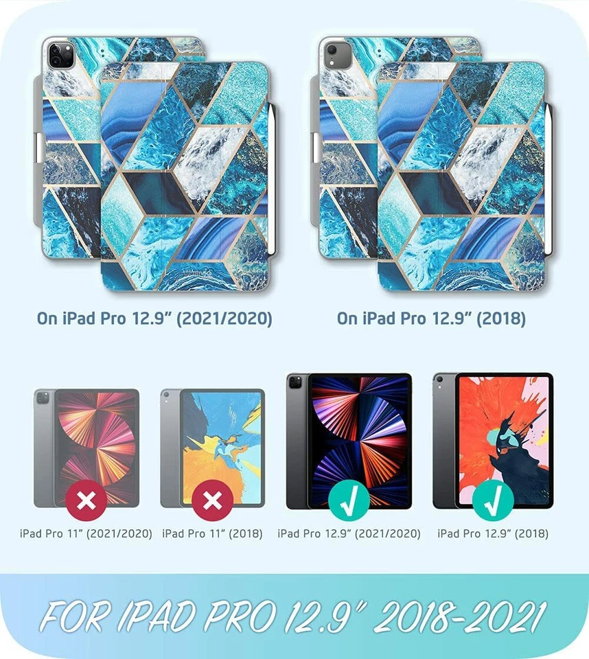 For iPad Pro 12.9" (2021 2020 2018 Version) i-Blason Hands-Free Stand Case Cover - Image 4 of 4