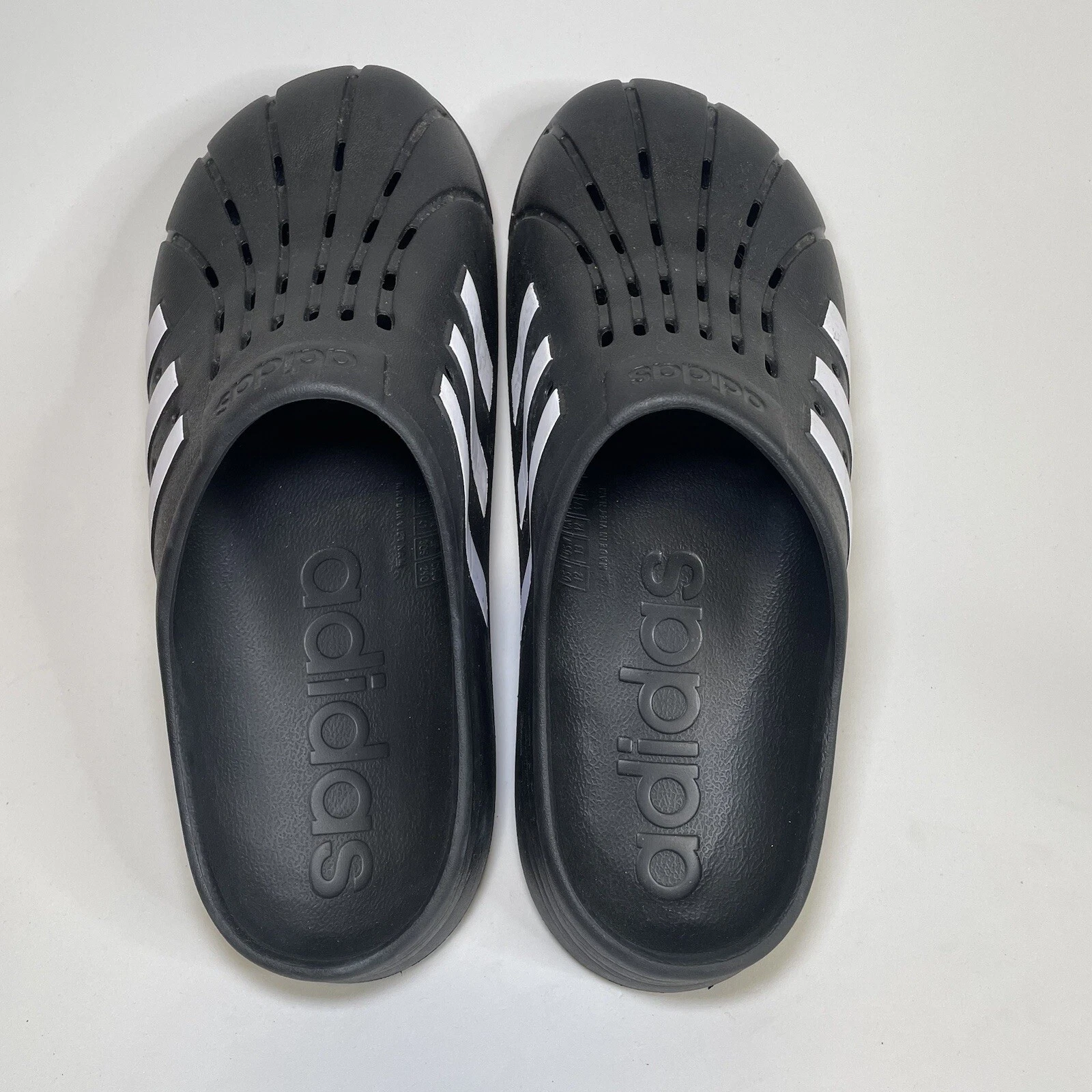 Sandali da bagno Adidas unisex Adilette slip on zoccoli taglia 12 neri