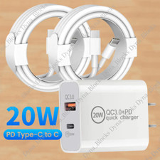 For Samsung Galaxy A13 A33 A53 A73 5G 20W PD Fast Wall Charger Dual Type C Cable