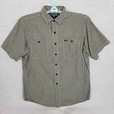 Vintage POLO SPORT RALPH LAUREN Blue Yellow Short Sleeve Button Plaid Shirt  M