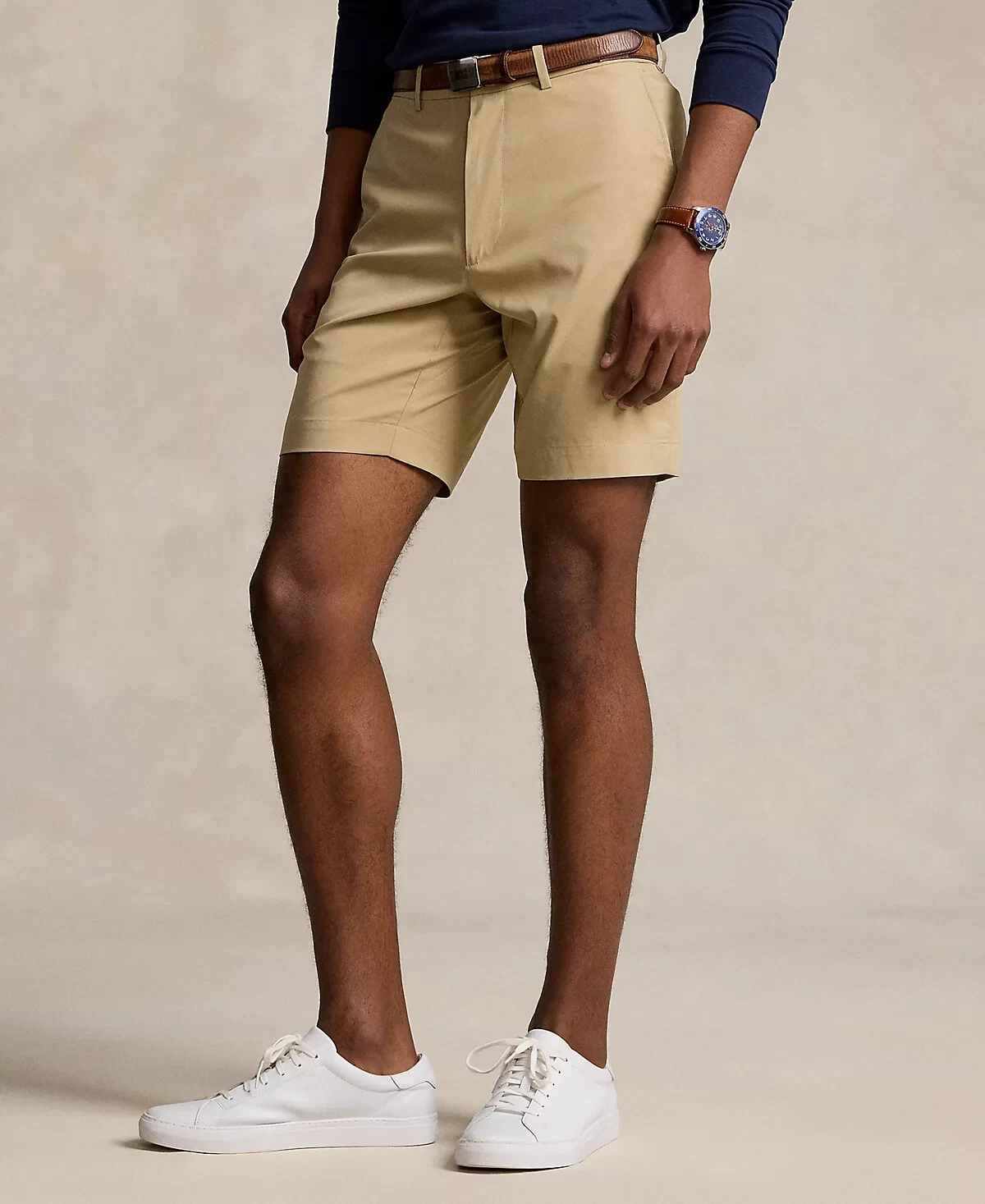 $110 Polo Ralph Lauren Men's 9-Inch Tailored Fit Performance Shorts, Khaki, 42