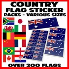Country Flag Sticker PACK - Nationality Windows Car Decal Waterproof Stickers