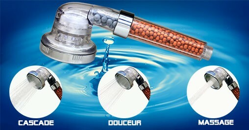 Pommeau de douche anti calcaire économie d'eau douchette filtrante universelle
