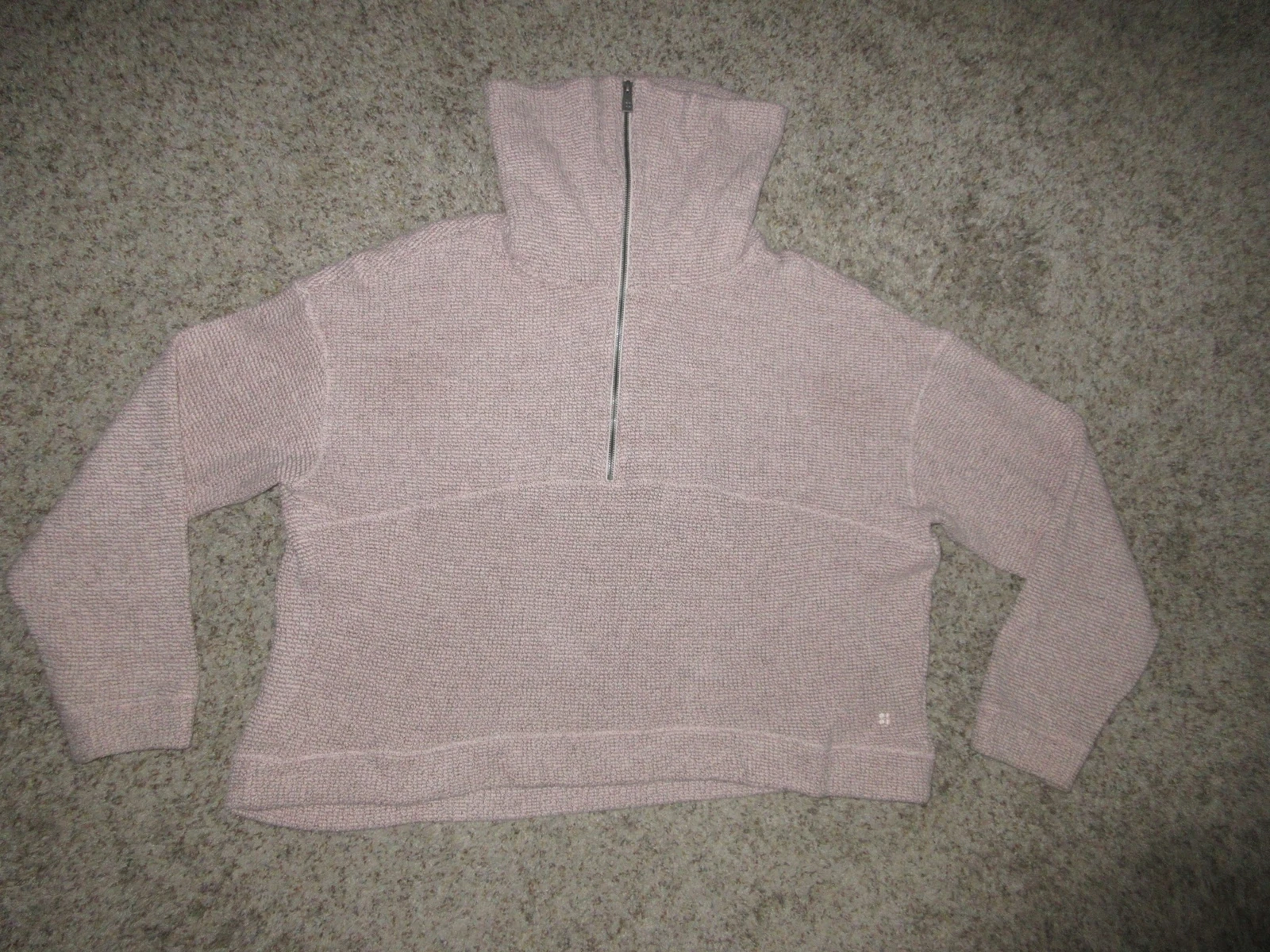 sweaty-betty restful boucle textured 1/2 cowl sweatshirt