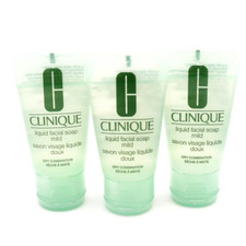 3 X CLINIQUE LIQUID FACIAL SOAP MILD DRY COMBINATION 1.0 OZ /30 ML NEW