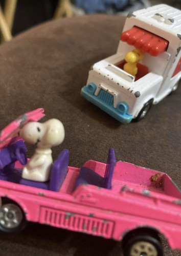 Peanuts Snoopy & Woodstock Pink Buggy & Ice Cream Truck Diecast Aviva Vintage - Picture 3 of 23