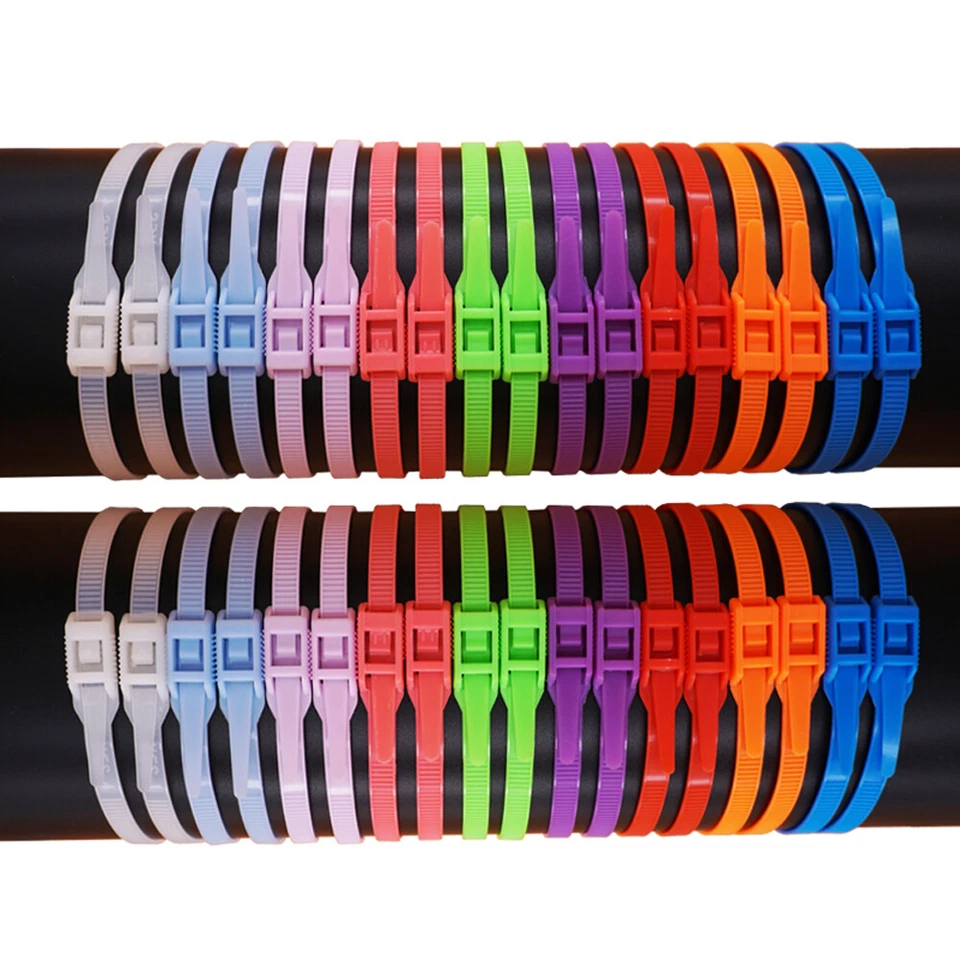 Coloridas bridas de cable de nailon con cierre de doble bloqueo ancho 7,6 mm longitud 350 mm Foto 3 de 3