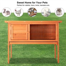 36in Wooden Chicken Coop, House with Removable Bottom, Sliding Tray for Garden