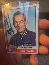 Emile Francis autographed hockey card (New York Rangers, 67) 1974 Topps #9