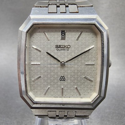 Seiko Tank Watch Men 32mm Silver Dial Silver Tone Octagon