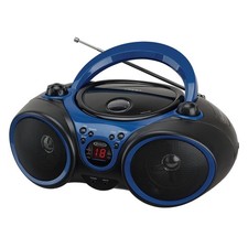 JENSEN CD-490A-BB Portable CD Player with AM/FM Stereo Radio Blue/Black