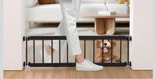 Fldofaves Dog Gate 18 -45 Adjustable Extra Wide Metal Step Over Gate White