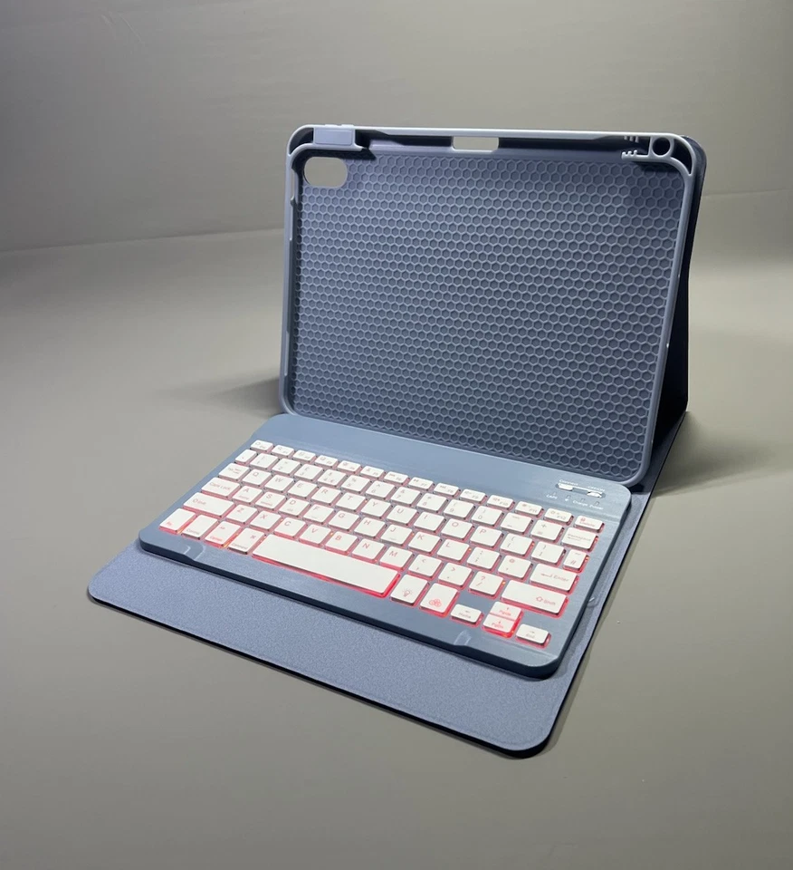 Folio Keyboard Cover Stand 7 Color Backlit Detachable Case For iPad A16 10.9/11” - Image 2 of 4