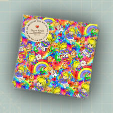 Rainbow Brite Characters Colorful DBP 1 Yard Fabric Seamless Design Appr 59x36