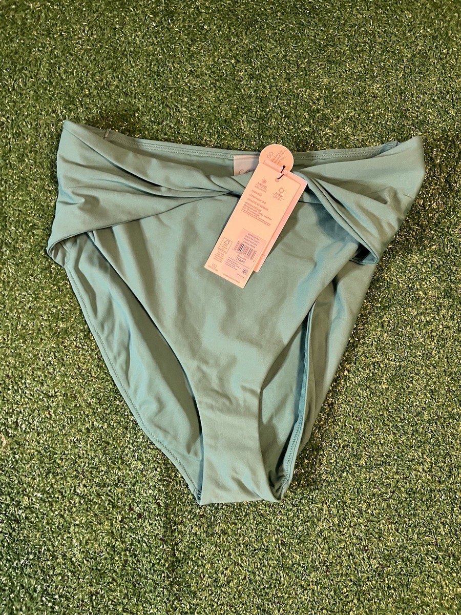 CALIA Women's High Rise Twist Front Swim Bottom Jungle Green Size